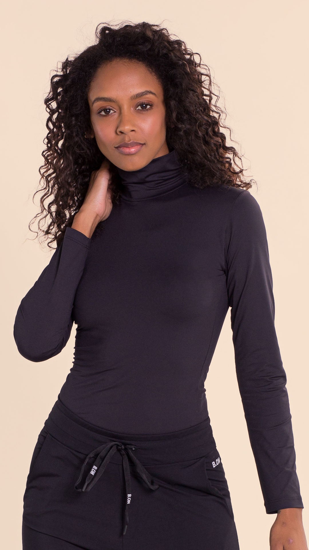 B.ON Women's Turtleneck Top - Black