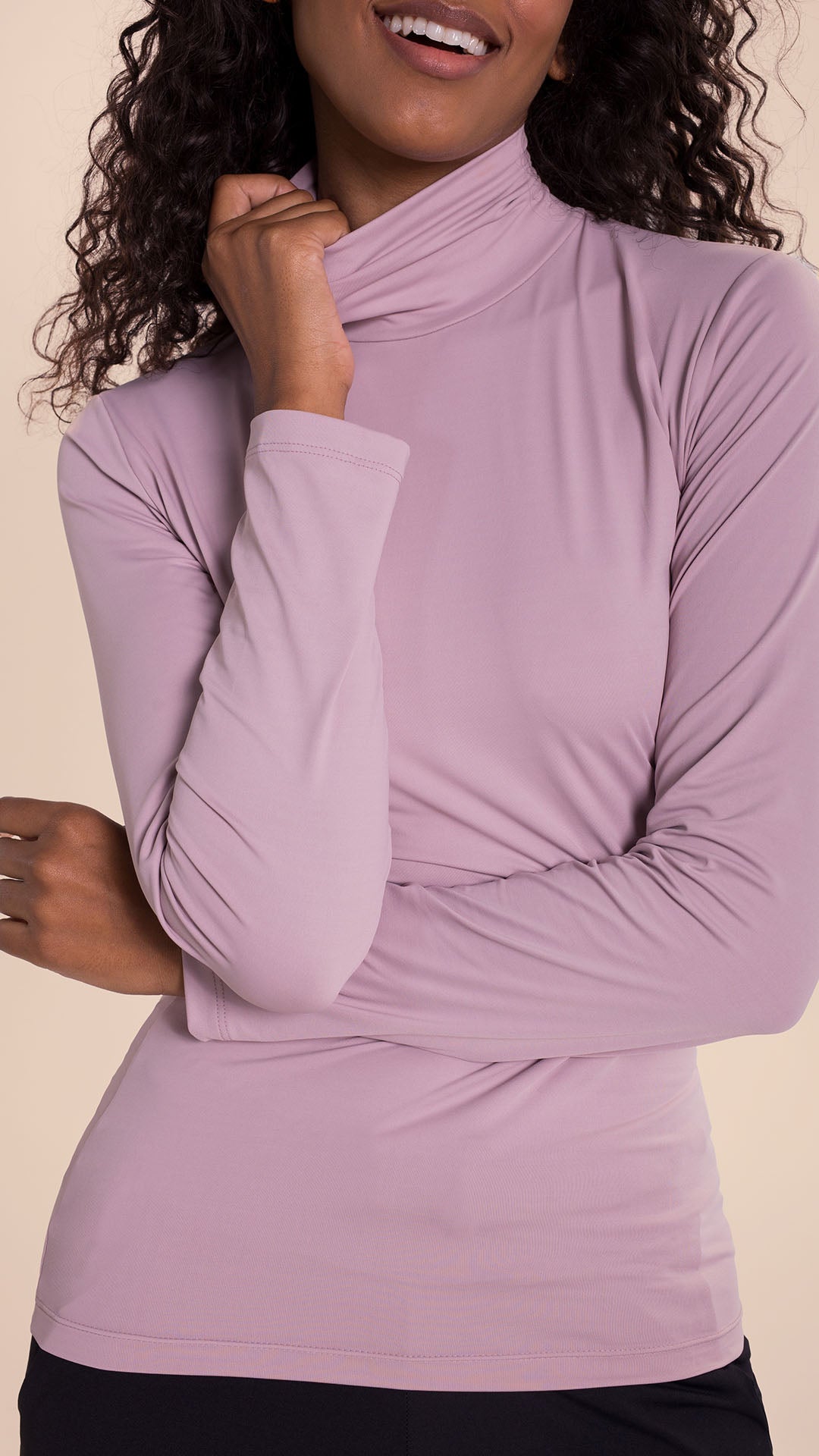 B.ON Women's Turtleneck Top - Light Pink