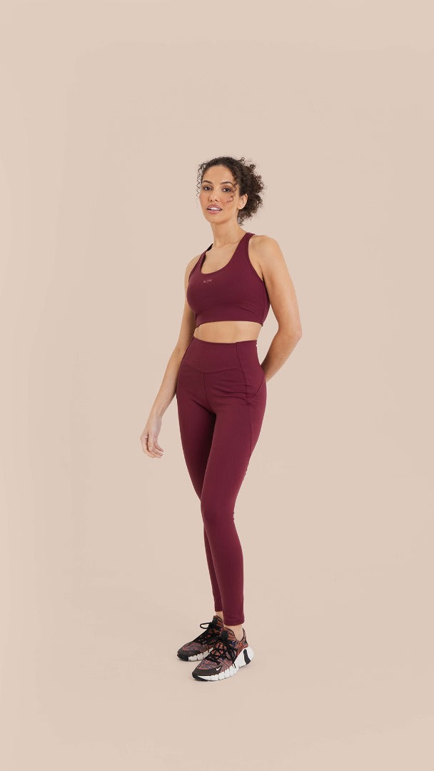 B.ON Women's Burgundy Reflective Fit Top