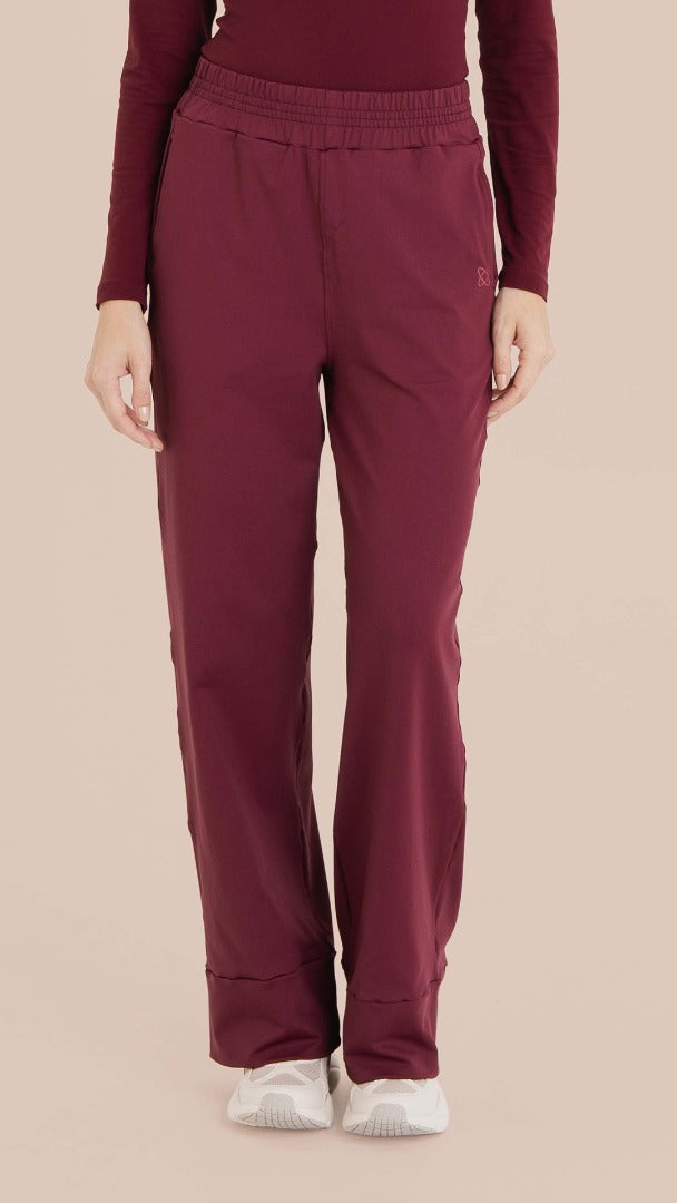 B.ON Women's Comfy Pants - Burgundy