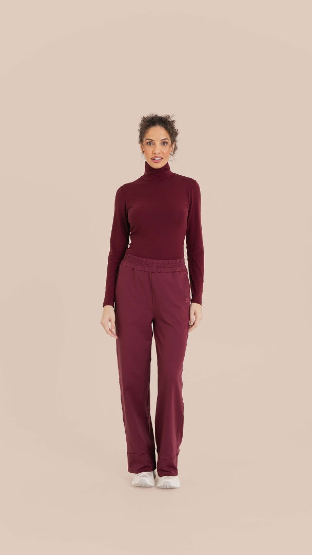 B.ON Women's Comfy Pants - Burgundy