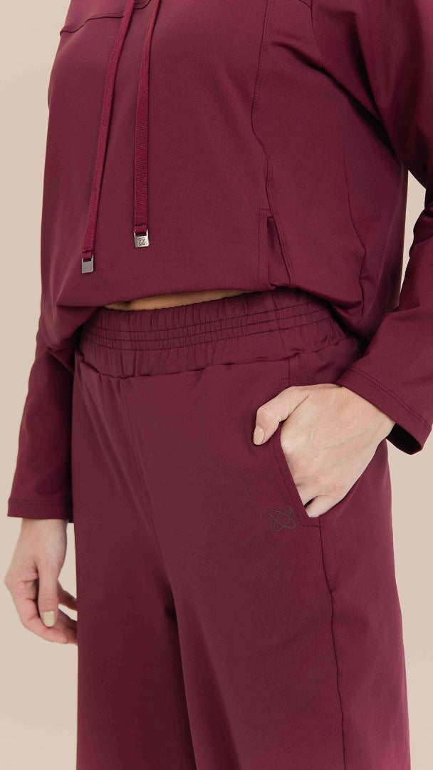 B.ON Women's Comfy Pants - Burgundy