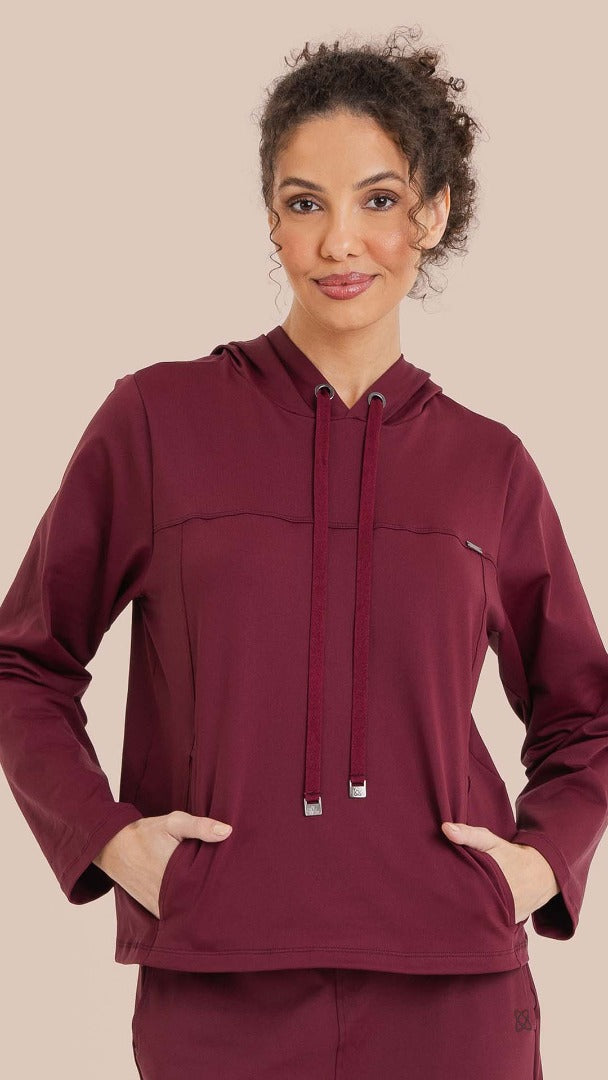 B.ON Women's Comfy Sweatshirt in Burgundy