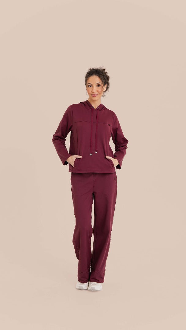 B.ON Women's Comfy Pants - Burgundy