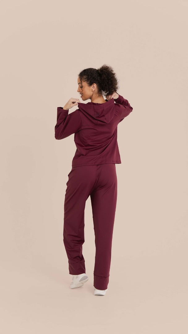 B.ON Women's Comfy Pants - Burgundy