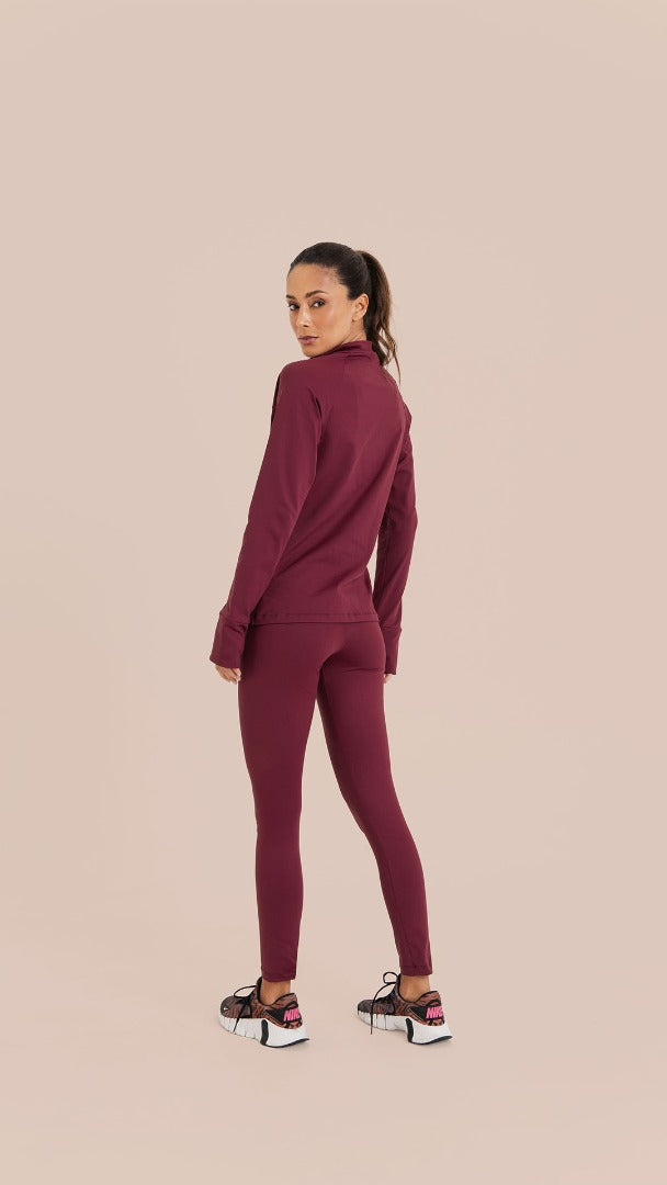 B.ON Women's Slim Basic Jacket - Burgundy