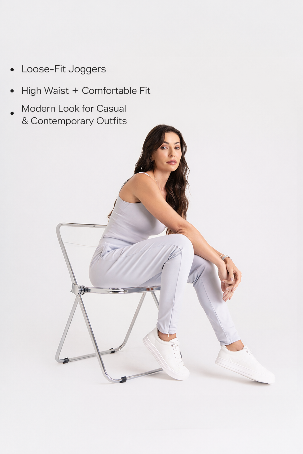B.ON Women's Jogger Pants - Light Gray