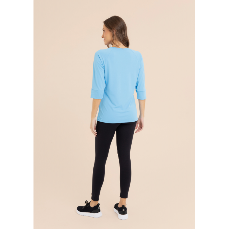 B.ON Women's 3/4 Sleeve Shirt - Parisian Blue