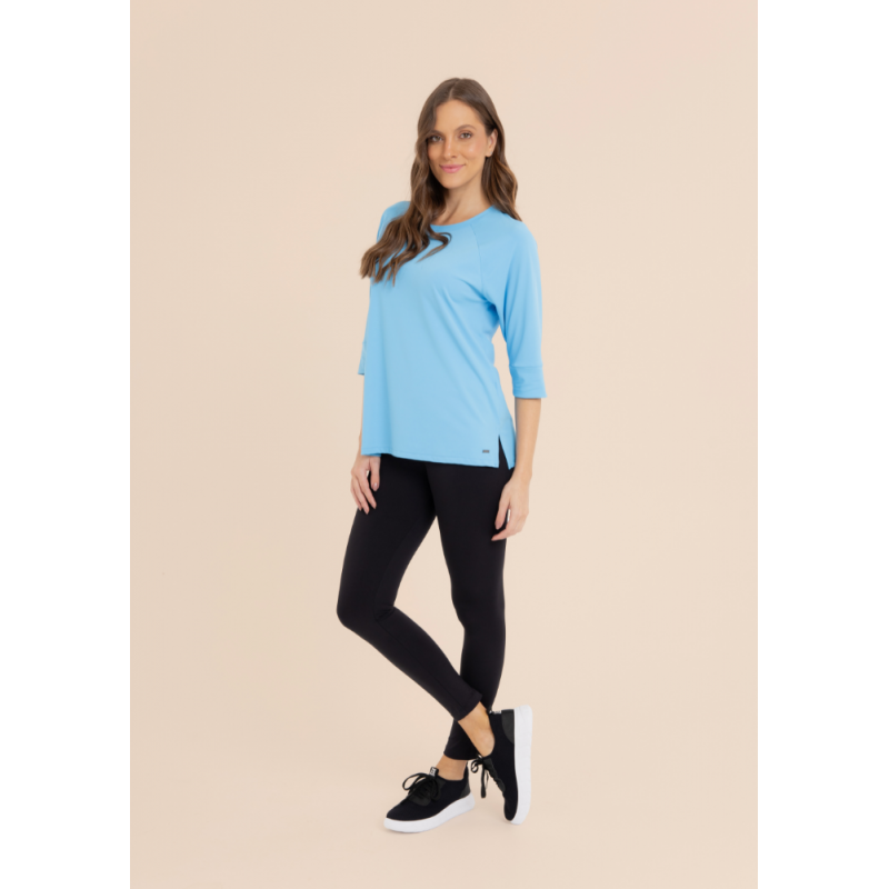 B.ON Women's 3/4 Sleeve Shirt - Parisian Blue