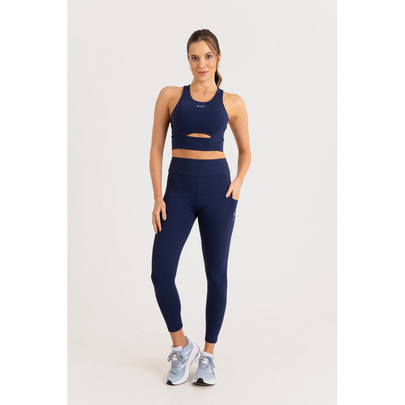 B.ON Women's Top - Elongated Navy Blue