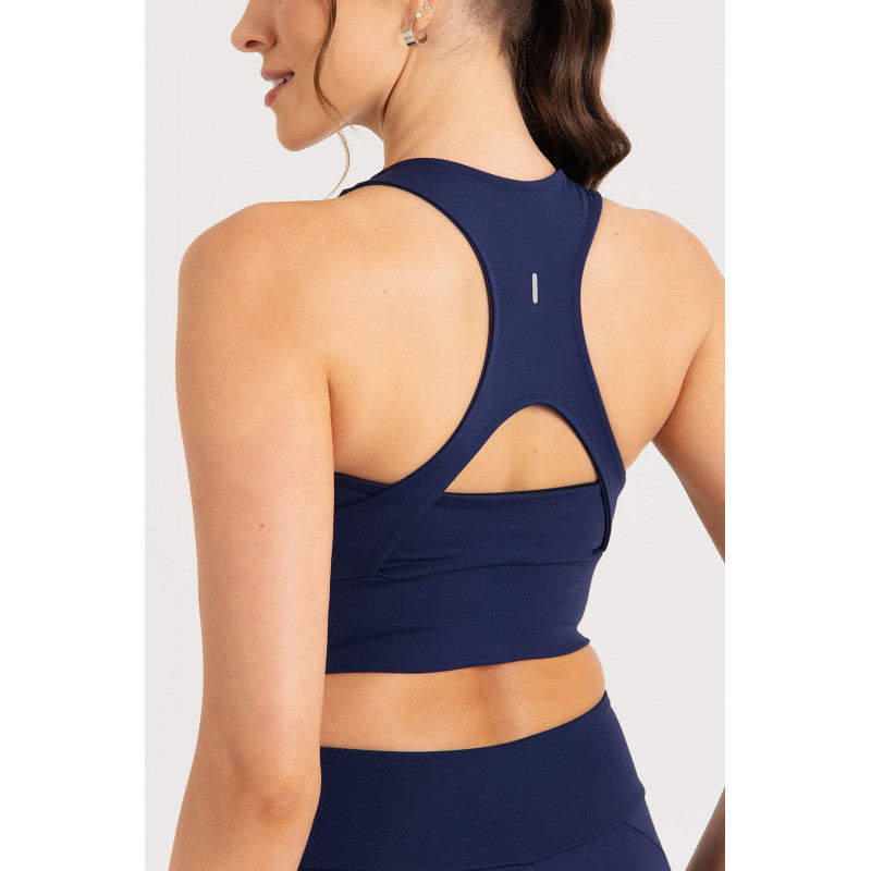 B.ON Women's Top - Elongated Navy Blue