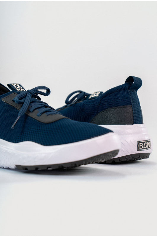 B.ON MEN'S KNIT LIGHT TENNIS SHOES - Dark Navy