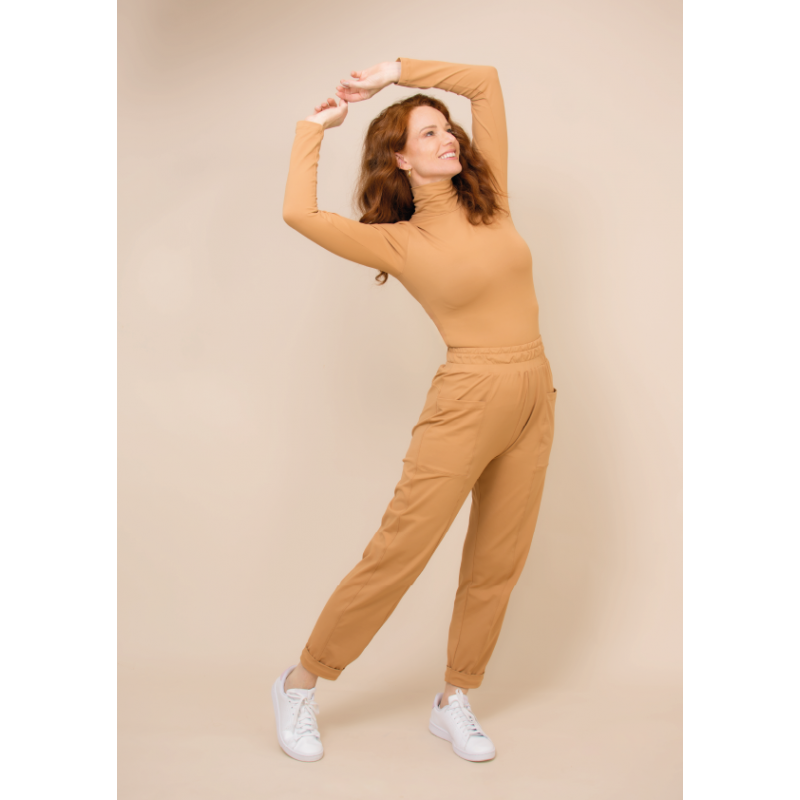 B.ON Women's Turtleneck Top - Caramel