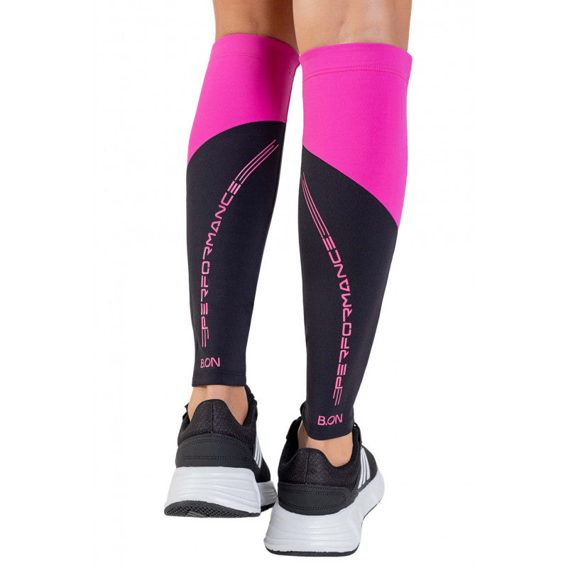 B.ON Medium Compression Calf Sleeve - Black and Pink
