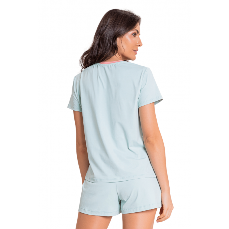B.ON Sleepwear Women's Short Sleeve Shirt - Light Green