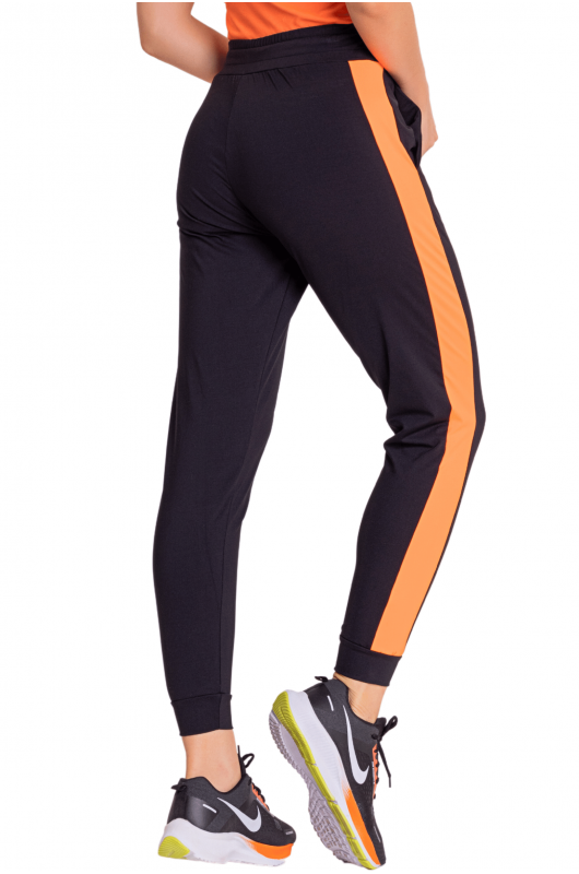 B.ON Women's Jogger Pants - Black with Orange