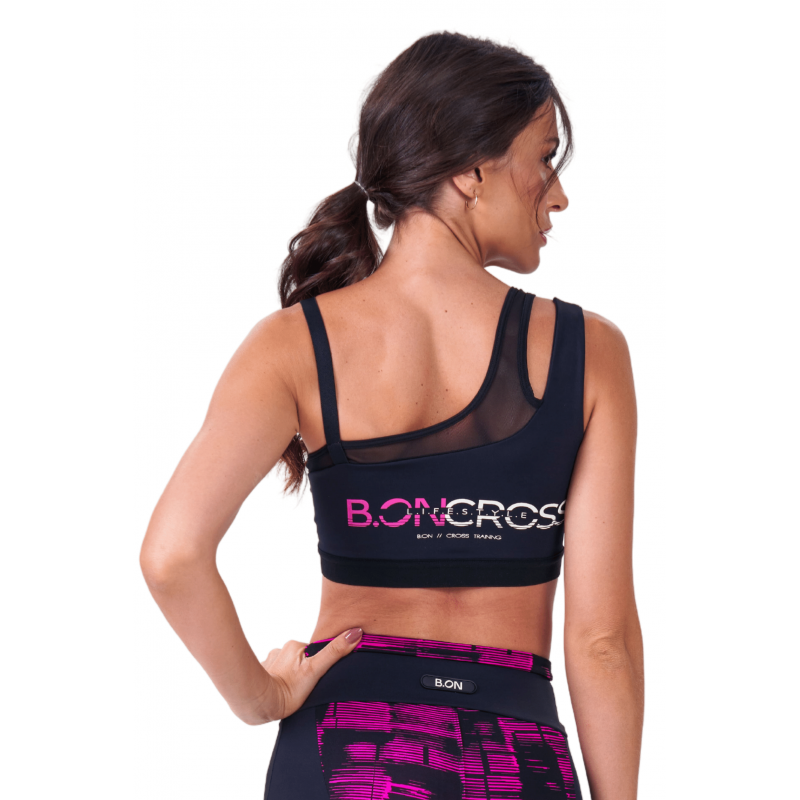 B.ON Women's Reversible Top - Cross Training Black and Pink