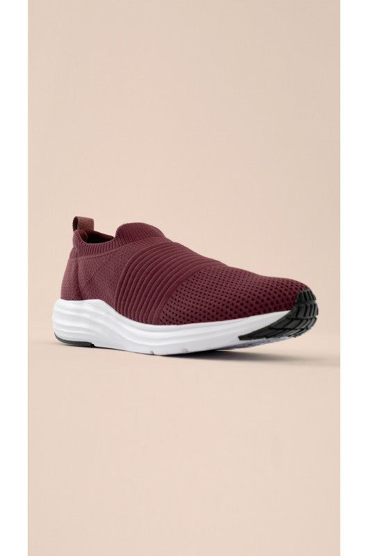 B.ON UNISEX LIGHTWEIGHT AURA TENNIS SHOES - BURGUNDY