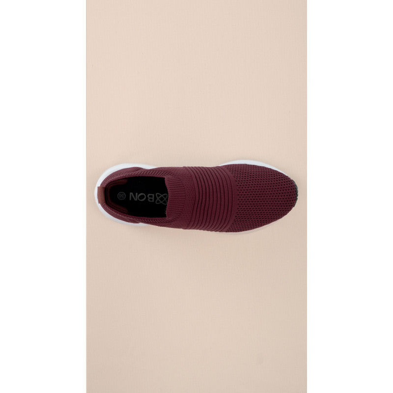 B.ON UNISEX LIGHTWEIGHT AURA TENNIS SHOES - BURGUNDY
