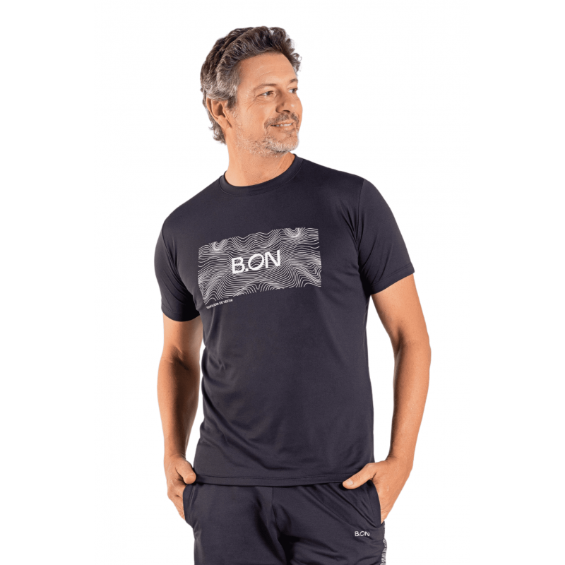 B.ON Men's Basic Black T-shirt - Antiviral Technology