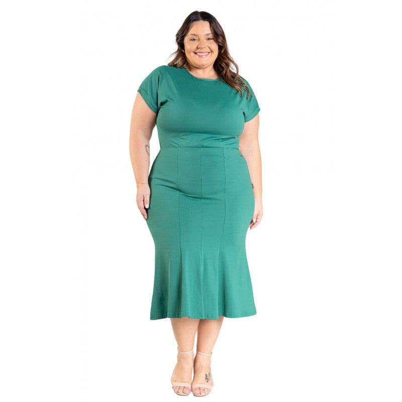 B.ON Plus Size Women's Skirt - Emerald Green