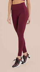 B.ON Women's Reflective Fit Leggings - Burgundy