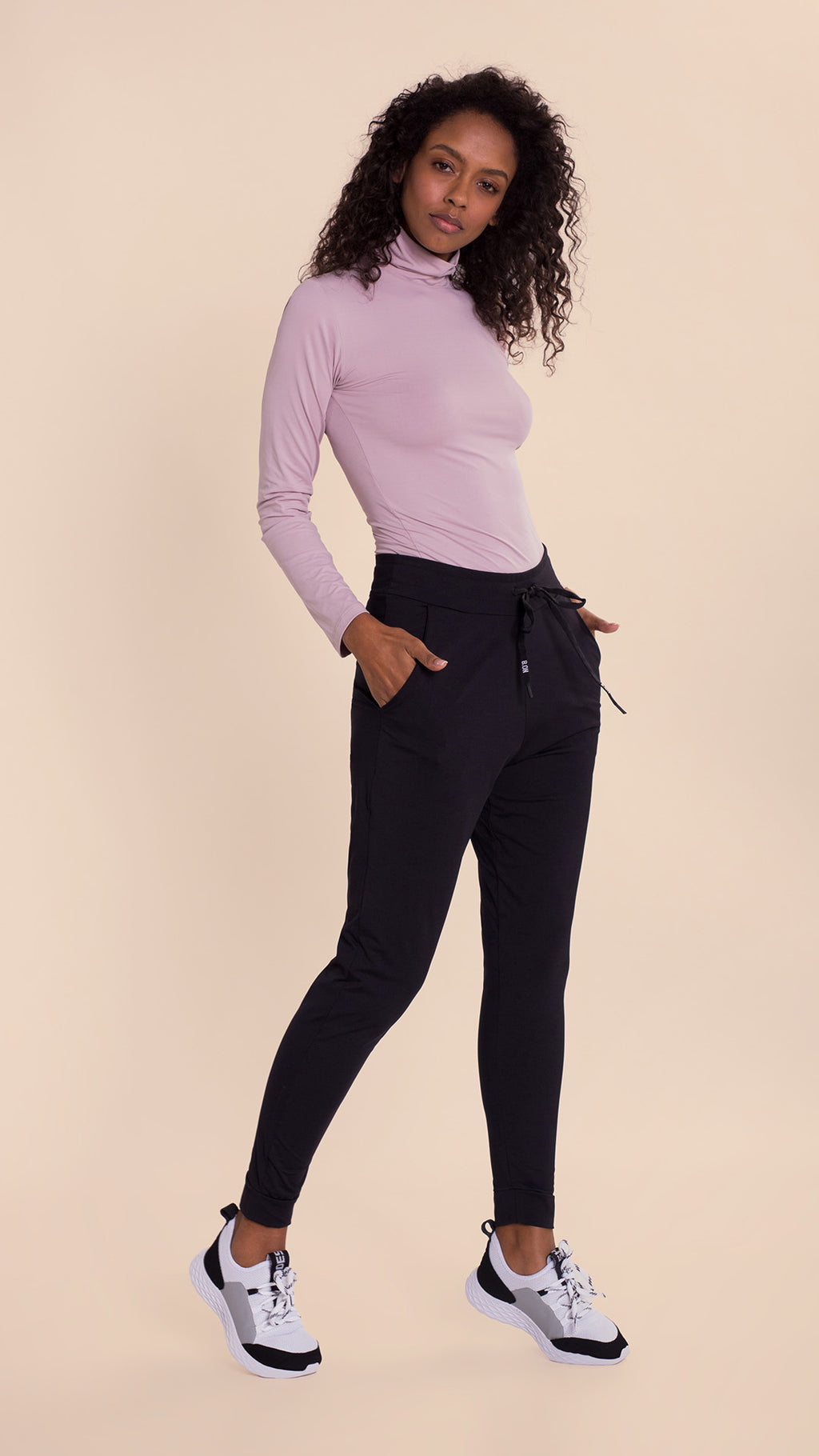 B.ON Women's Turtleneck Top - Light Pink