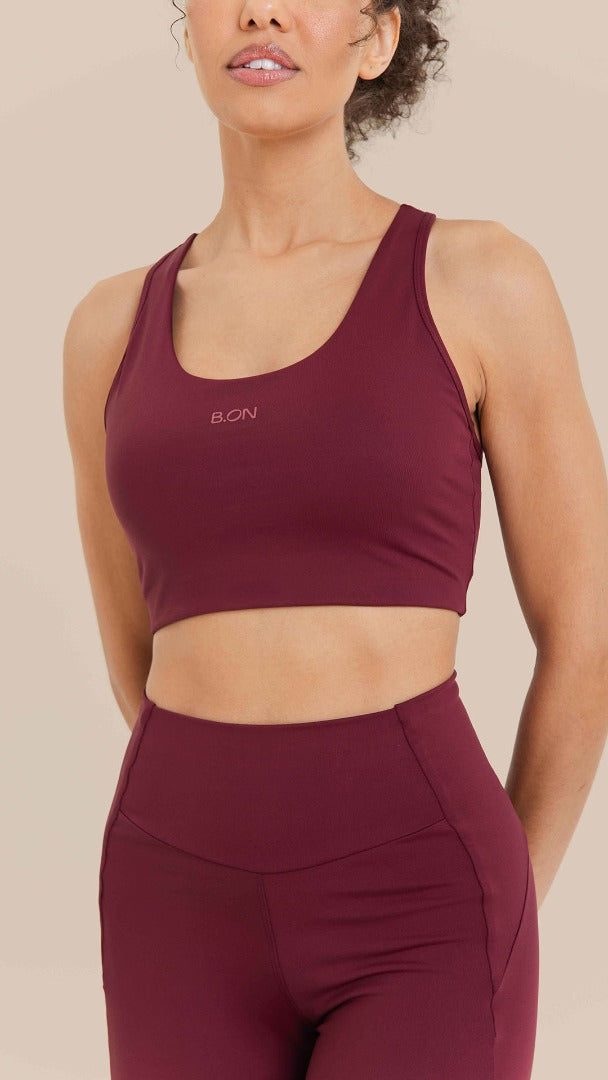 B.ON Women's Burgundy Reflective Fit Top