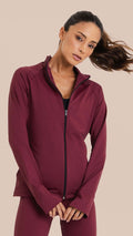 B.ON Women's Slim Basic Jacket - Burgundy