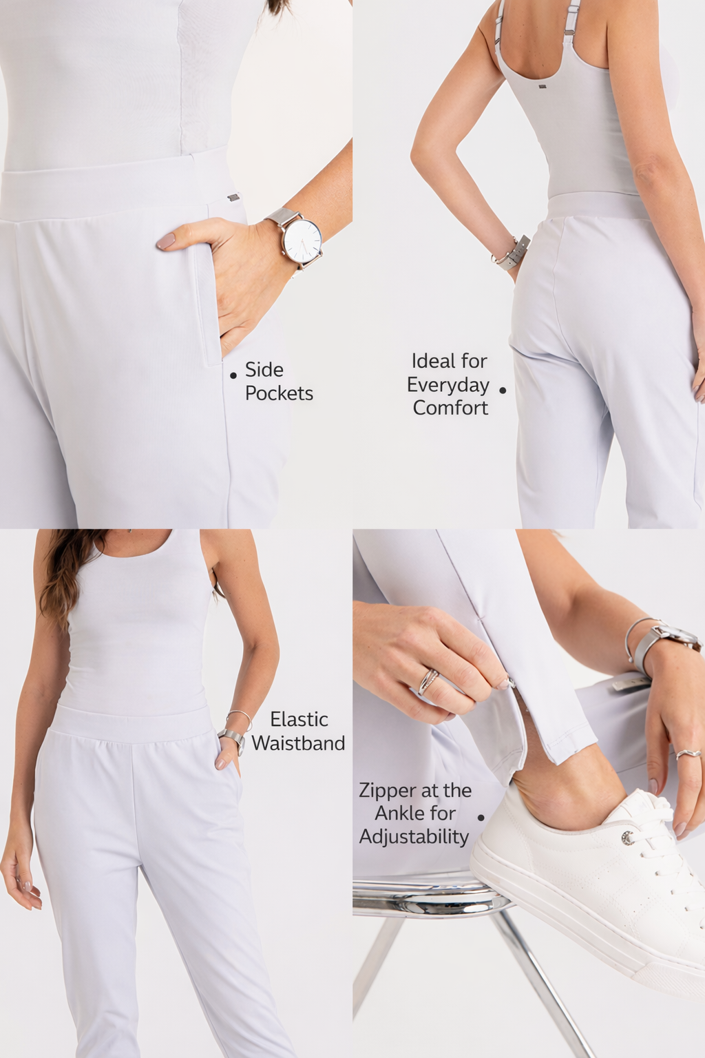 B.ON Women's Jogger Pants - Light Gray