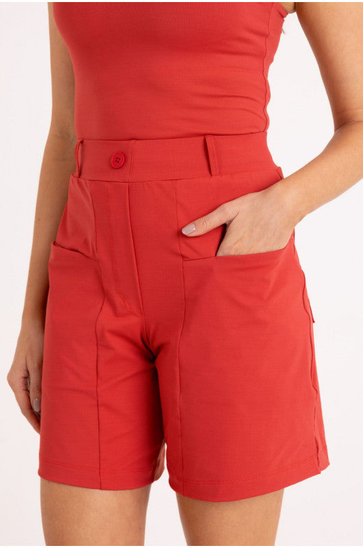B.ON Women's Tailored Bermuda Shorts - Red