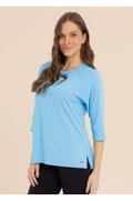 B.ON Women's 3/4 Sleeve Shirt - Parisian Blue