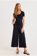 B.ON Women's Pantacourt Pants - Black