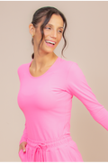 B.ON Women's Basic Ribbed Shirt -  Cosmos Pink
