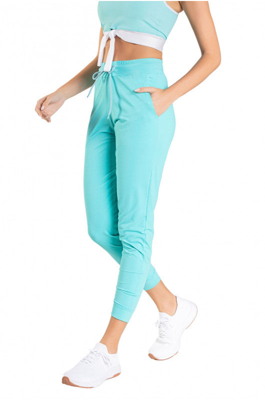 B.ON Women's Joggers Pants - Aqua Green Aqua