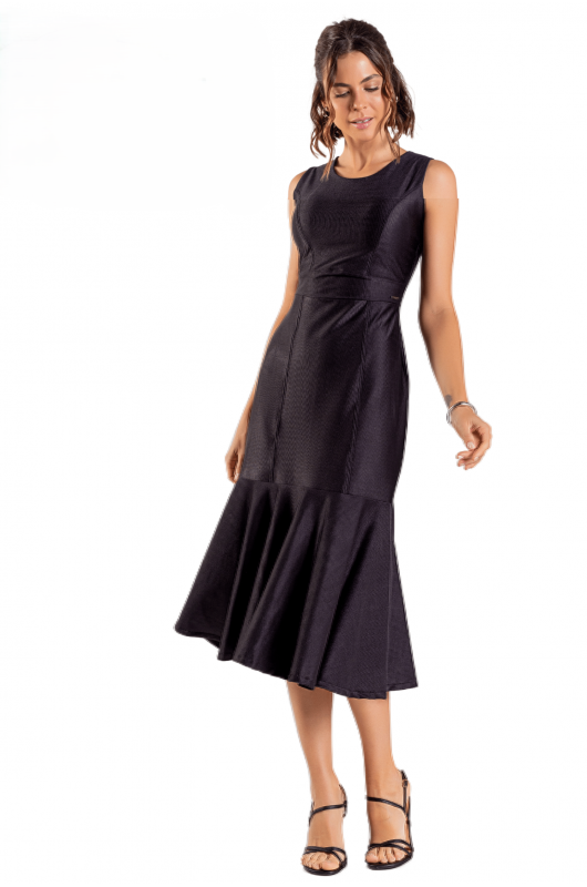 B.ON Women's Midi Dress - Casual Black