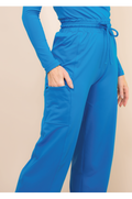 B.ON Women's Pants with Adjustable Capri Hem - Blue
