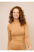B.ON Women's Turtleneck Top - Caramel