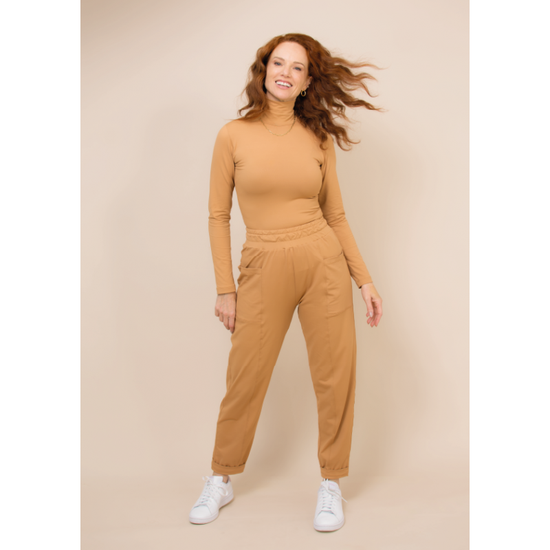 B.ON Women's Turtleneck Top - Caramel