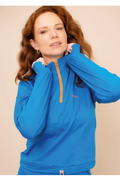 B.ON Women's Comfy Sweatshirt with zipper  - Blue