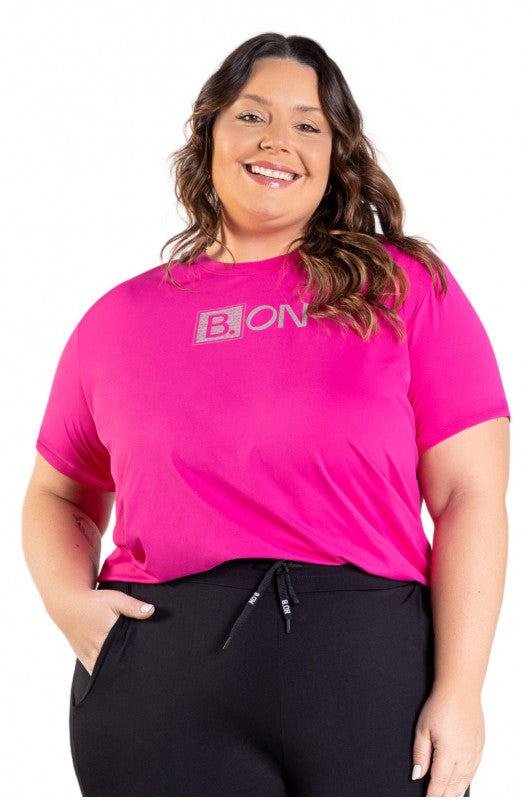 B.ON Plus Size Women's Shirt - Print Pink