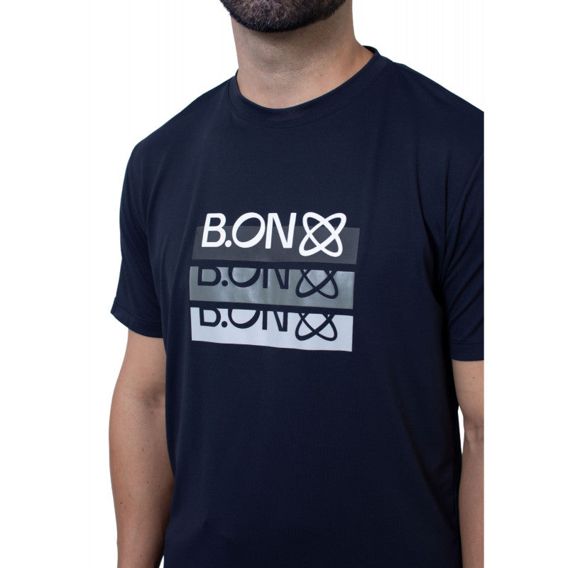 B.ON Men's Black Printed T-Shirt - Antiviral Technology