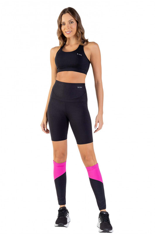 B.ON Medium Compression Calf Sleeve - Black and Pink