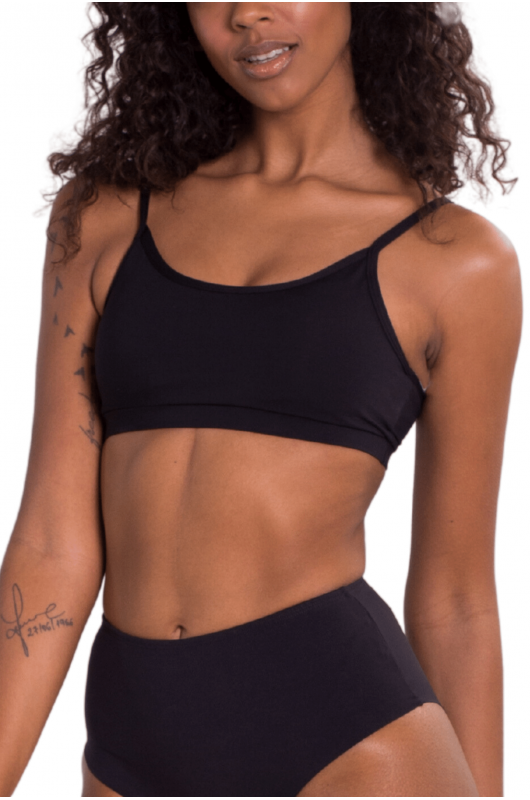 B.ON Women's Bra Top with Straps and Adjusters in Black