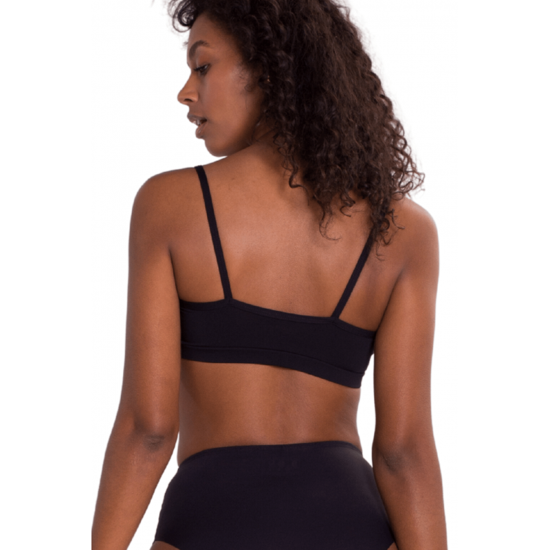 B.ON Women's Bra Top with Straps and Adjusters in Black