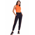B.ON Women's Jogger Pants - Black with Orange