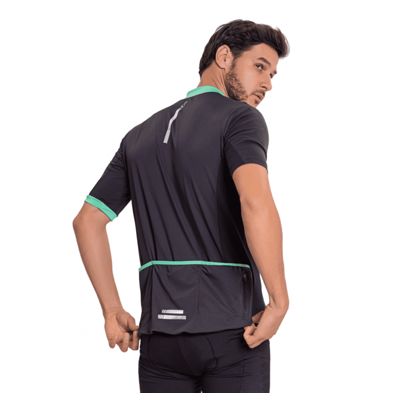 B.ON Men's Cycling Shirt - Black With Green