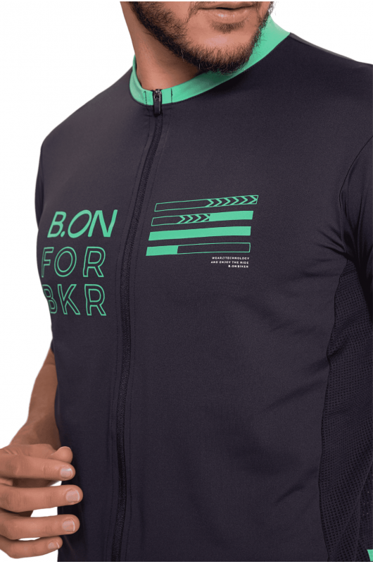 B.ON Men's Cycling Shirt - Black With Green