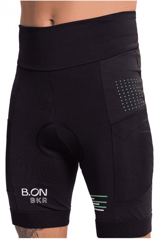 B.ON Men's Bermuda Cycling shorts - Black and Green