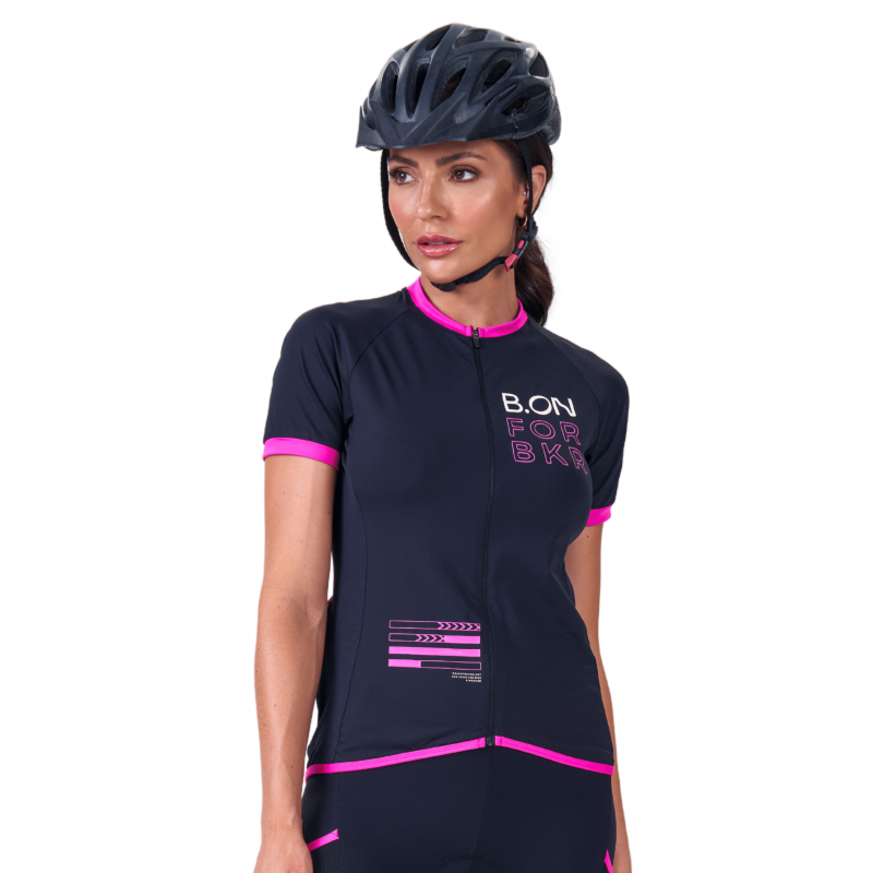 B.ON Women's Cycling Shirt - Black With Pink